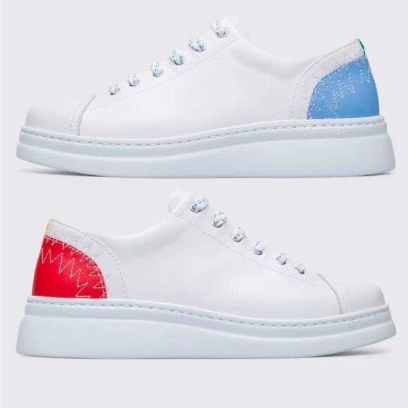 CAMPER TWINS TWS RED BLUE LEATHER FASHION LIGHTWEIGHT SNEAKERS SHOES MENS 12 NEW - Picture 1 of 5